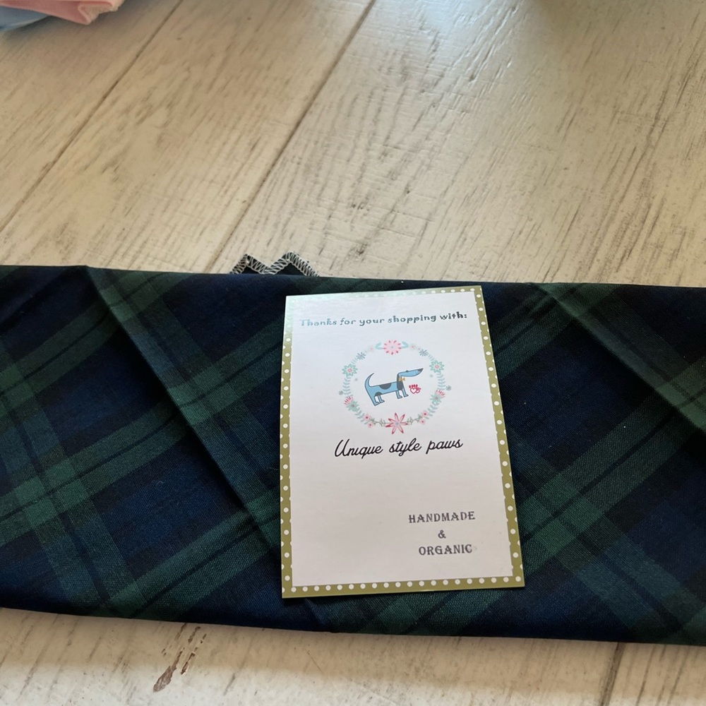 New Organic Plaid Dog Bandana by Unique Style Paws
